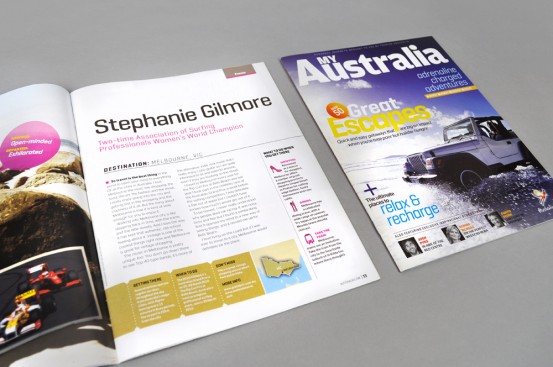 Hardie Grant Magazines for Tourism Australia cover and spread